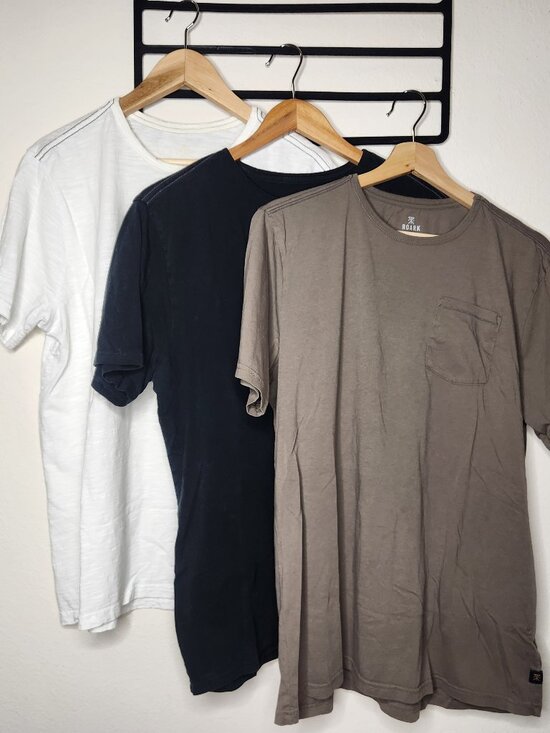 Roark Other - Roark Mens Large 3 Lot Black White Sage Organic Cotton Short Sleeve Shirts